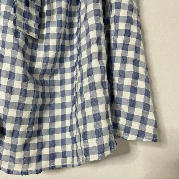 Anthropologie ie 11.1. Tylho Kinsey Off-The-Shoulder Blue & White Gingham Dress - Picture 10 of 15